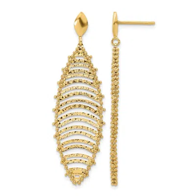 Diamond2deal 14k Yellow Gold Post Dangle Earrings