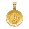 Diamond2deal 14k Yellow Gold Queen Of The Holy Scapular Reversible Medal Hollow Pendant In Yellow