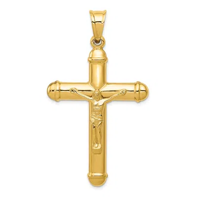 Diamond2deal 14k Yellow Gold Reversible Crucifix Pendant