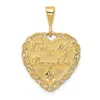 Diamond2deal 14k Yellow Gold Reversible For My Daughter Heart Charm In Yellow