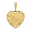Diamond2deal 14k Yellow Gold Reversible I Love You Heart Pendant In Yellow