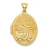 Diamond2deal 14k Yellow Gold Reversible Swirl Design 21mm Oval Locket Pendant In Yellow