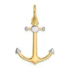 Diamond2deal 14k Yellow Gold Rhodium 3-d Anchor Shackle Bail Charm In Yellow