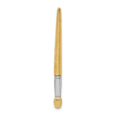Diamond2deal 14k Yellow Gold Rhodium 3-d Oil Paint Brush Charm