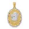 Diamond2deal 14k Yellow Gold Rhodium Angel Pendant In Yellow