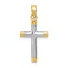 Diamond2deal 14k Yellow Gold Rhodium Cross Pendant In Yellow