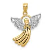 Diamond2deal 14k Yellow Gold Rhodium Filigree Angel Pendant In Yellow
