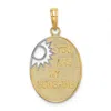 Diamond2deal 14k Yellow Gold Rhodium You Are My Sunshine Cut-out Sun Charm In Yellow
