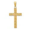 Diamond2deal 14k Yellow Gold Rope Cross Pendant In Yellow