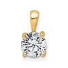 Diamond2deal 14k Yellow Gold 2 Ct Round Lab Grown Diamond Pendant In Gold