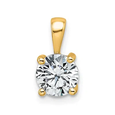 DIAMOND2DEAL 14K YELLOW GOLD ROUND 1 CT LAB GROWN DIAMOND PENDANT
