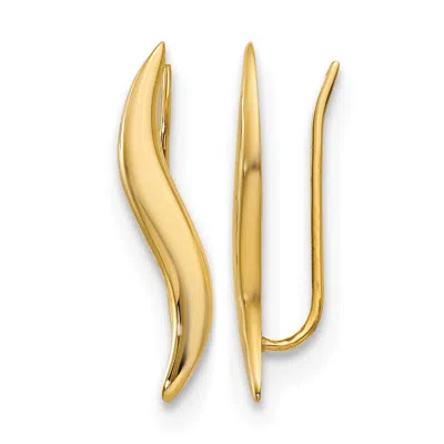 Diamond2deal 14k Yellow Gold Round Ear Climber Earrings