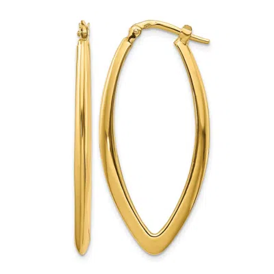Diamond2deal 14k Yellow Gold Round Fancy Hoop Earrings