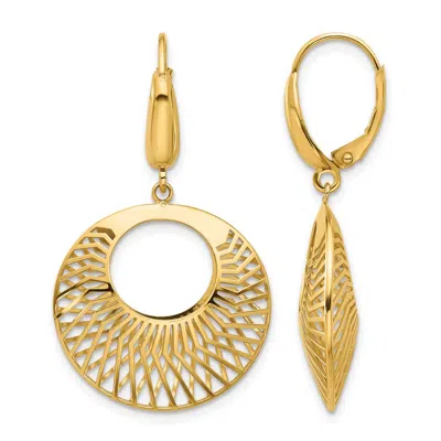 Diamond2deal 14k Yellow Gold Round Hollow Drop Dangle Earrings
