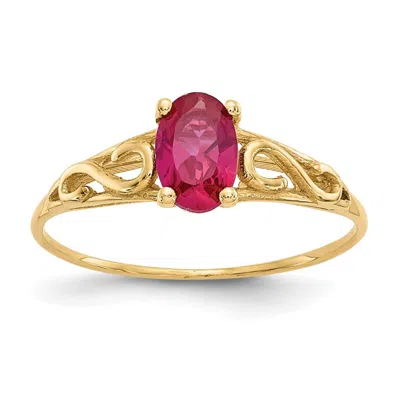 Diamond2deal 14k Yellow Gold Ruby Ring