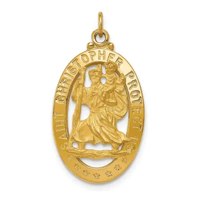 Diamond2deal 14k Yellow Gold Saint Christopher Medal Pendant