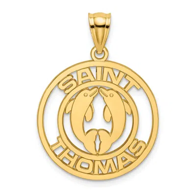 Diamond2deal 14k Yellow Gold Saint Thomas Dolphins Charm