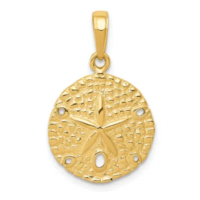 Diamond2deal 14k Yellow Gold Sand Dollar Pendant