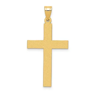 Diamond2deal 14k Yellow Gold Sandblasted Cross Pendant