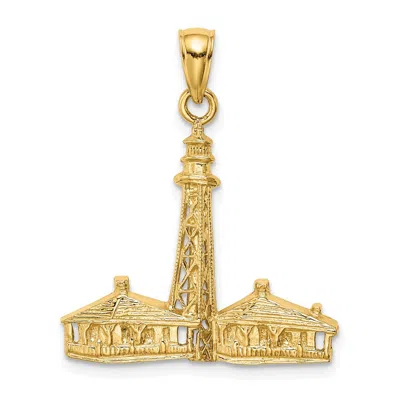Diamond2deal 14k Yellow Gold Sanibel Isl Lighthouse Charm
