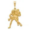 Diamond2deal 14k Yellow Gold Satin Diamond-cut Wrestlers Charm In Yellow