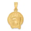 Diamond2deal 14k Yellow Gold Satin Jesus Medal Pendant In Yellow