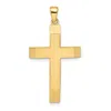 Diamond2deal 14k Yellow Gold Satin Polished Beveled Large Latin Cross Pendant In Yellow