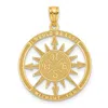 Diamond2deal 14k Yellow Gold Satin Polished Lost Without You Compass Pendant In Yellow