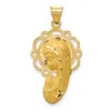 Diamond2deal 14k Yellow Gold Satin Polished Mary Pendant In Yellow