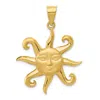 Diamond2deal 14k Yellow Gold Satin Polished Sun Pendant In Yellow