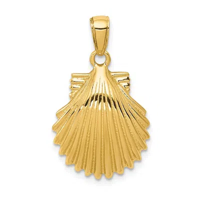 Diamond2deal 14k Yellow Gold Scallop Shell Pendant