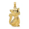 Diamond2deal 14k Yellow Gold Sitting Cat Charm In Yellow