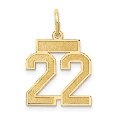 Diamond2deal 14k Yellow Gold Small Satin Number Charm Pendant