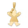 Diamond2deal 14k Yellow Gold Solid Engravable Girl With Bow On Left Charm In Yellow