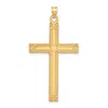 Diamond2deal 14k Yellow Gold Solid Laser Etched Cross Pendant In Yellow