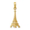 Diamond2deal 10k Yellow Gold Solid Polished 3-d Eiffel Tower Charm In Yellow