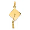 Diamond2deal 14k Yellow Gold Solid Polished 3-d Graduation Cap Pendant In Yellow