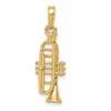 Diamond2deal 14k Yellow Gold Solid Polished 3-d Trumpet Pendant In Yellow