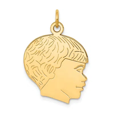 Diamond2deal 14k Yellow Gold Solid Polished Boys Head Charm