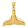 Diamond2deal 14k Yellow Gold Solid Polished Large Whale Tail Pendant In Yellow