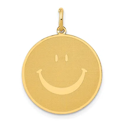 Diamond2deal 14k Yellow Gold Solid Polished Smiley Face Pendant
