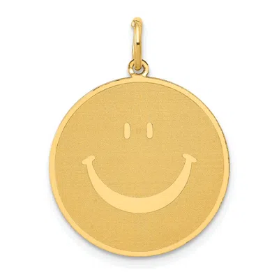 Diamond2deal 14k Yellow Gold Solid Polished Smiley Face Pendant