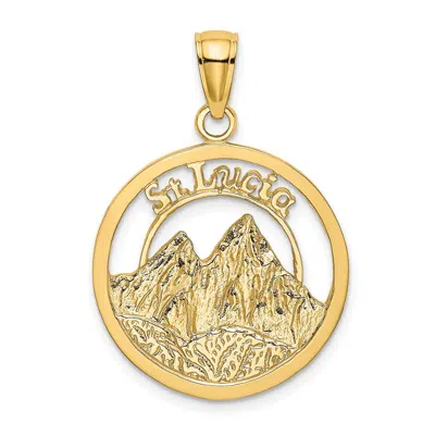 Diamond2deal 14k Yellow Gold St. Lucia Twin Pitons Charm