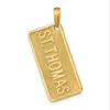 Diamond2deal 14k Yellow Gold St. Thomas License Plate Pendant In Yellow