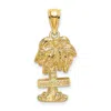 Diamond2deal 14k Yellow Gold St. Thomas Palm Tree Charm In Yellow