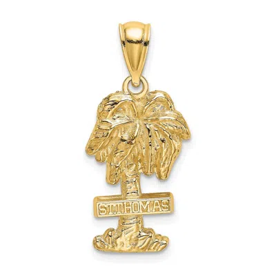 Diamond2deal 14k Yellow Gold St. Thomas Palm Tree Charm