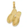 Diamond2deal 14k Yellow Gold St. Thomas Reversible Flip Flops Pendant In Yellow