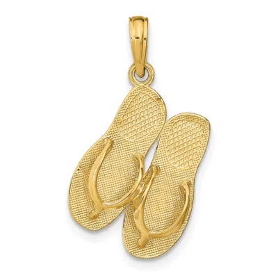 Diamond2deal 14k Yellow Gold St. Thomas Reversible Flip Flops Pendant