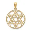 Diamond2deal 14k Yellow Gold Star Of David Circle Pendant In Yellow