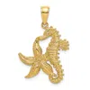 Diamond2deal 14k Yellow Gold Starfish Seahorse Charm In Yellow